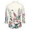 Vacation Couple Outfit Flower Leaf Butterfly Print Belt Chiffon Dress and Long Sleeve Shirt Set - Beige S | US 4