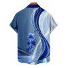 Vacation Couple Outfit Colorblock Flower Print Mini Dress and Shirt Matching Set - Bleu S | US 4
