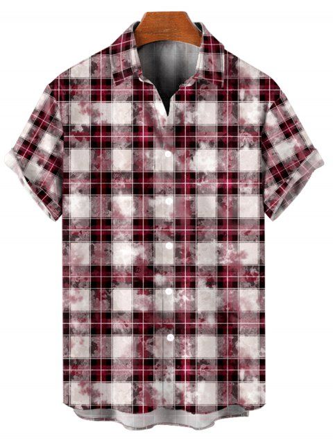 Chemise vintage à carreaux pour homme, boutonnée, idéale pour les vacances