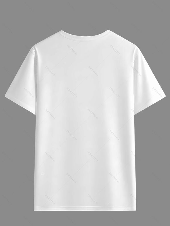 T-shirt gothique pour homme avec imprimé croix de lion pour les vacances - Blanc L