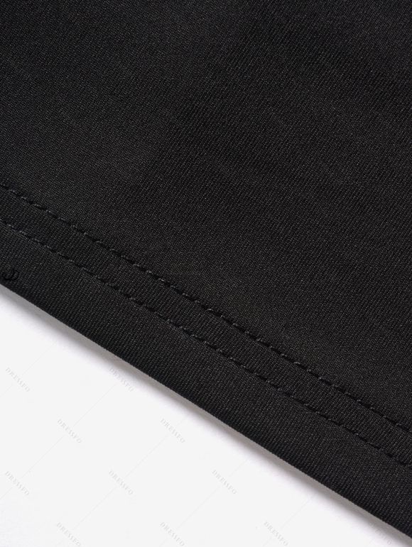 Gothic Women Outfit for Halloween Lace Up Buckle Crisscross Mini Dress and Rivet Boots Necklace Earrings Set - Noir S | US 4