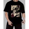 T-shirt gothique pour homme, imprimé journal rose, idéal pour les vacances - Noir S