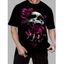 T-shirt gothique pour homme avec imprimé tête de mort et roses pour Halloween - Noir S