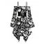 Robe gothique à imprimé squelette et tête de mort, robe asymétrique à lacets et épaules dénudées pour Halloween - Noir XXL | US 14