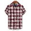 Chemise vintage à carreaux pour homme, boutonnée, idéale pour les vacances - Rose clair S