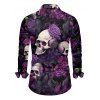 Chemise gothique à manches longues pour homme, motif tête de mort et roses, pour Halloween - Concorde XL