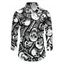 Chemise gothique à manches longues pour homme, motif squelette et crâne, pour Halloween - Noir S