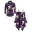 Gothic Couple Outfit Rose Skulls Print Lace Up Asymmetrical Dress and Shirt Set for Halloween - Concorde S | US 4
