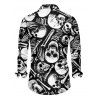 Gothic Couple Outfit for Halloween Skull Skeleton Print Lace Up Asymmetrical Dress and Shirt Set - Noir S | US 4