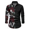 Gothic Couple Outfit Skull Rose Print Lace Up Off the Shoulder Asymmetrical Dress and Shirt Set - Noir S | US 4