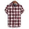 Vintage Couple Outfit for Vacation Plaid Print Lace Up Buckle Strap Dress and Shirt Set - Rose clair S | US 4