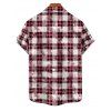Vintage Couple Outfit for Vacation Plaid Print Lace Up Buckle Strap Dress and Shirt Set - Rose clair S | US 4