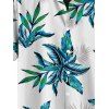 Hawaii Couple Outfit Tropical Plant Print Spaghetti Strap V Neck A Line Mini Tank Dress and Roll Up Sleeve Shirt Vacation Matching Outfit - Blanc S | US 4
