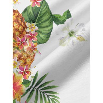 Pineapple Flower Leaf Pattern Vacation Dress Spaghetti Strap A Line Long Casual Dress