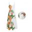 Robe de vacances à motif de feuilles et de fleurs d'ananas, robe longue décontractée à bretelles spaghetti - Blanc XXL | US 14