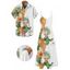 Vacation Couple Outfit Pineapple Flower Leaf Pattern Spaghetti Strap A Line Long Dress and Button Up Shirt Casual Matching Outfit - Blanc S | US 4