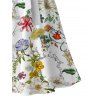Robe de vacances à imprimé floral et feuilles, robe mi-longue à ceinture fleurie - Blanc XXL | US 14