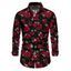 Chemise boutonnée à imprimé floral et style gothique pour homme - Noir 5XL