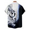 Vacation Couple Outfit Colorblock Music Note Print Mini Dress and Shirt Set - Bleu de Minuit S | US 4