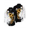 Gothic Couple Outfit Sunflower Skulls Print Lace Up Asymmetrical Dress and Shirt Set for Halloween - Noir S | US 4