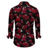 Gothic Couple Outfit Rose Print Lace Up Asymmetrical Dress and Shirt Set - Noir S | US 4