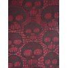 Gothic Women Outfit for Halloween Colorblock Skulls Print Lace Up Dress and Heart Skeleton Earrings Rivet Boots Set - Rouge foncé S | US 4