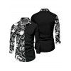 Chemise gothique à manches longues pour homme, motif squelette et crâne, pour Halloween - Noir 2XL