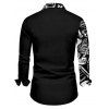 Gothic Couple Outfit for Halloween Skull Skeleton Print Lace Up Handkerchief Dress and Shirt Set - Noir S | US 4