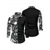 Gothic Couple Outfit for Halloween Skull Skeleton Print Lace Up Handkerchief Dress and Shirt Set - Noir S | US 4