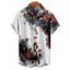 Chemise boutonnée gothique pour homme, motif tête de mort et roses, pour Halloween - Blanc 2XL