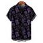 Chemise boutonnée à imprimé floral rose pour homme, style gothique, idéale pour les vacances - Noir 5XL
