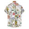 Vacation Couple Outfit Floral Leaf Print Belt Midi Dress and Shirt Matching Set - Blanc S | US 4