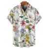 Vacation Couple Outfit Floral Leaf Print Belt Midi Dress and Shirt Matching Set - Blanc S | US 4