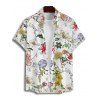 Vacation Couple Outfit Floral Leaf Print Belt Midi Dress and Shirt Matching Set - Blanc S | US 4