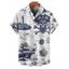 Chemise de vacances pour homme, imprimé tête de mort de poulpe, chemise boutonnée pour la plage - Bleu 5XL