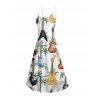Robe de vacances à imprimé guitare et cocotier, longue robe à bretelles spaghetti et poches pour la plage - multicolor S | US 4
