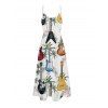 Robe de vacances à imprimé guitare et cocotier, longue robe à bretelles spaghetti et poches pour la plage - multicolor S | US 4