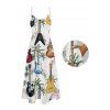 Robe de vacances à imprimé guitare et cocotier, longue robe à bretelles spaghetti et poches pour la plage - multicolor S | US 4
