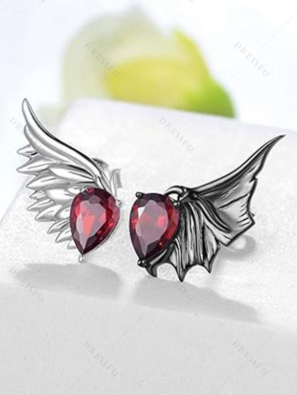 Boucles d'oreilles gothiques pour Halloween Boucles d'oreilles en pierres précieuses artificielles - Noir 