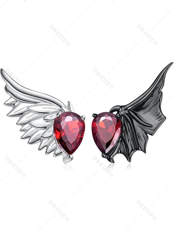 Boucles d'oreilles gothiques pour Halloween Boucles d'oreilles en pierres précieuses artificielles - Noir 