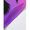 Vacation Couple Outfit for Beach Ombre Coconut Tree Print Pocket Long Dress and Shirt Set - PURPLE S | US 4