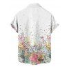 Chemise de vacances pour homme, décontractée, boutonnée, à imprimé pétales de fleurs - Blanc S