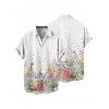 Chemise de vacances pour homme, décontractée, boutonnée, à imprimé pétales de fleurs - Blanc S