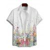 Chemise de vacances pour homme, décontractée, boutonnée, à imprimé pétales de fleurs - Blanc S