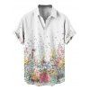 Chemise de vacances pour homme, décontractée, boutonnée, à imprimé pétales de fleurs - Blanc S