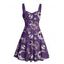 Robe gothique pour Halloween, mini-robe froncée à imprimé crânes, squelette et lune - Concorde S | US 4