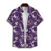 Chemise boutonnée gothique pour homme, motif tête de mort, squelette et lune, pour Halloween - Concorde 5XL