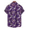 Chemise boutonnée gothique pour homme, motif tête de mort, squelette et lune, pour Halloween - Concorde 5XL
