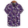 Chemise boutonnée gothique pour homme, motif tête de mort, squelette et lune, pour Halloween - Concorde 5XL