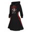 Robe à capuche gothique, imprimé crânes, lettres, couteau, cordons de serrage, mini-robe à lacets pour Halloween - Noir S | US 4